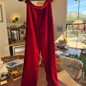 vintage Claude Montana red velvet pants